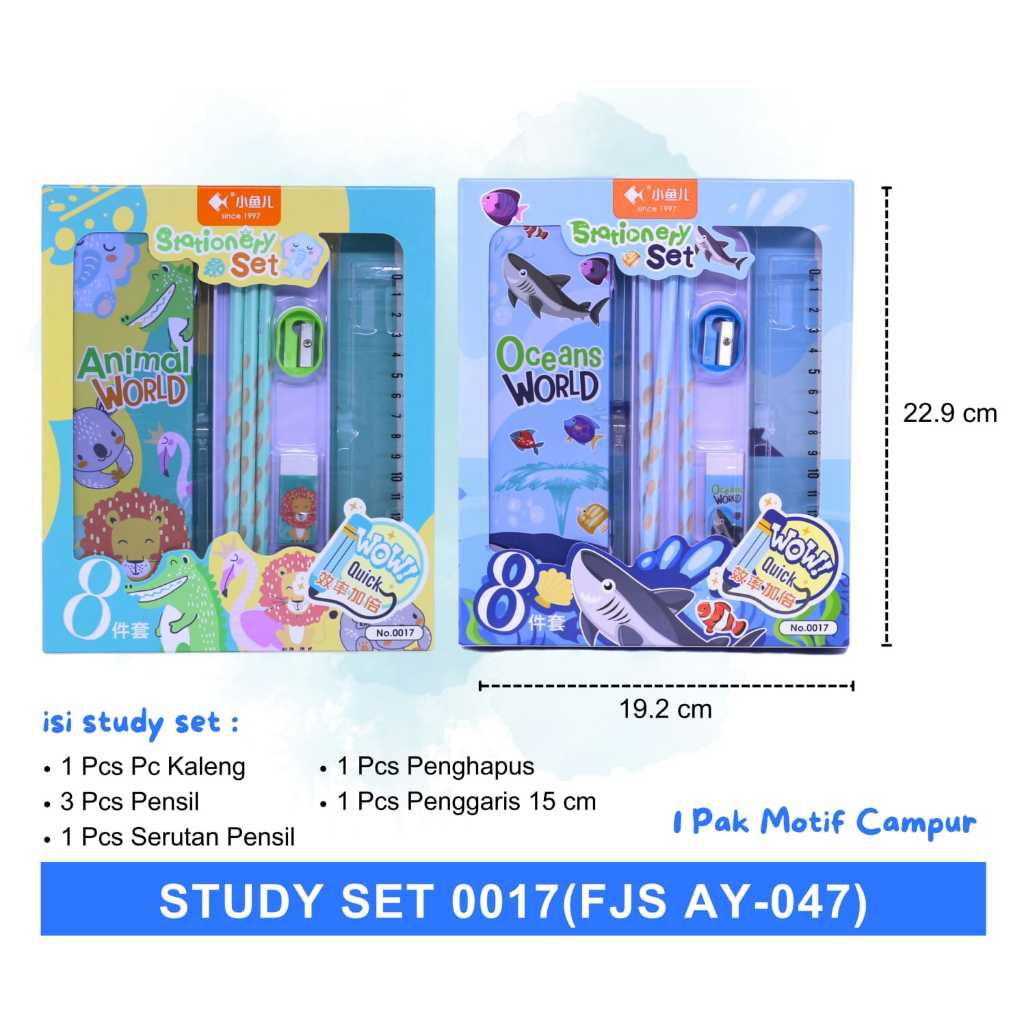 

Study Set/ Stationery Set/ Paket Alat Tulis 7in1 + Kotak Pensil/ Alat tulis Set Karakter Lucu/ Perlengkapan Alat Tulis Souvenir Hadiah