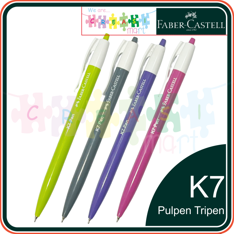 

Faber Castell Pulpen Tinta Hitam Push Pen K7 Bolpoin Pena Bolpen Black Ink 100% Original