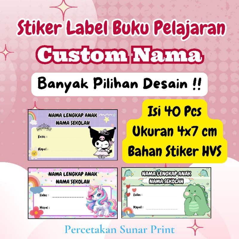 

(Part 2) STIKER LABEL BUKU PELAJARAN CUSTOM NAMA DAN SEKOLAH