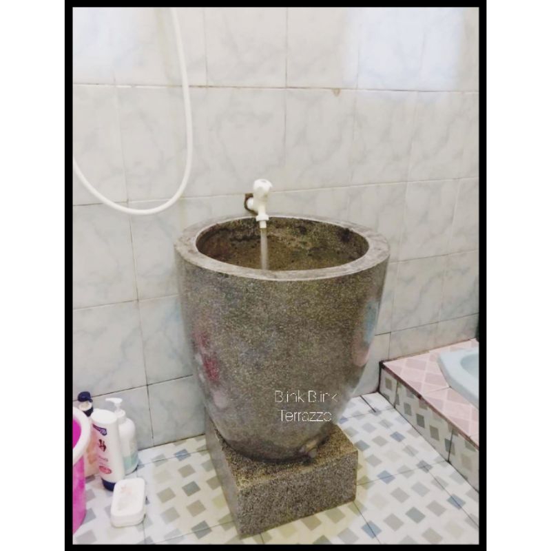 Bak mandi terazzo batu alam