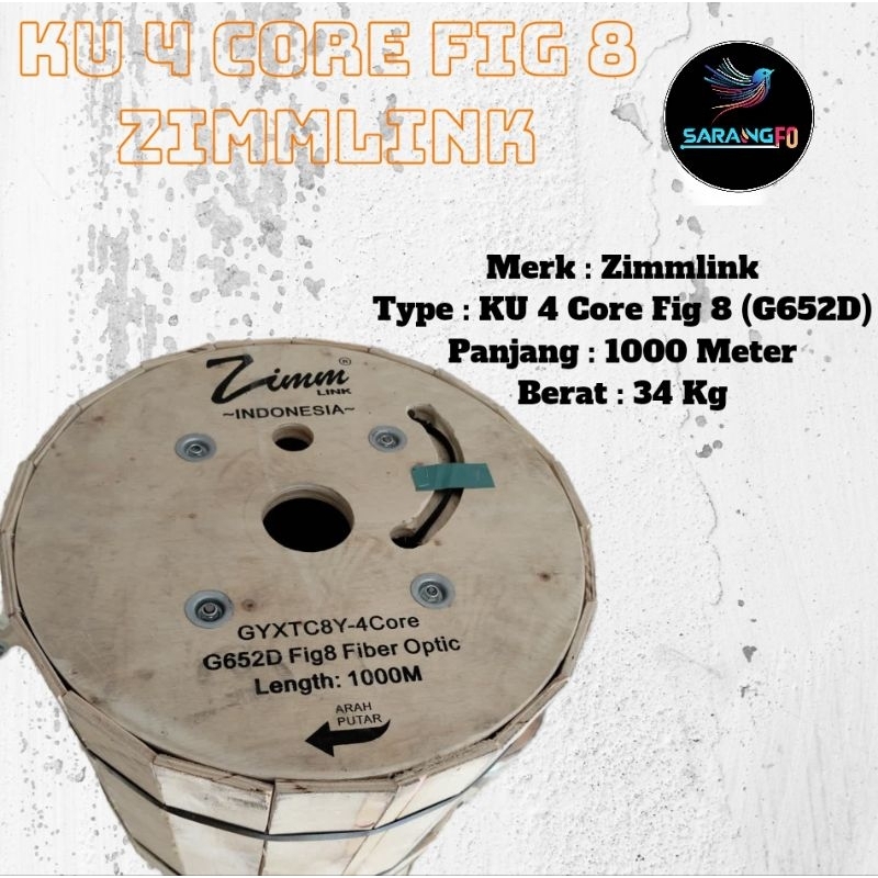 Kabel Fiber Optic 4 Core Fig 8 Panjang 1000m