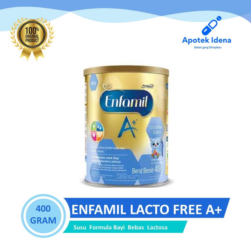 

ENFAMIL LACTOFREE A+ 400gr Susu Formula Bayi Bebas Laktosa MURAH TERBARU FREE PACKING BUBBLE KARDUS