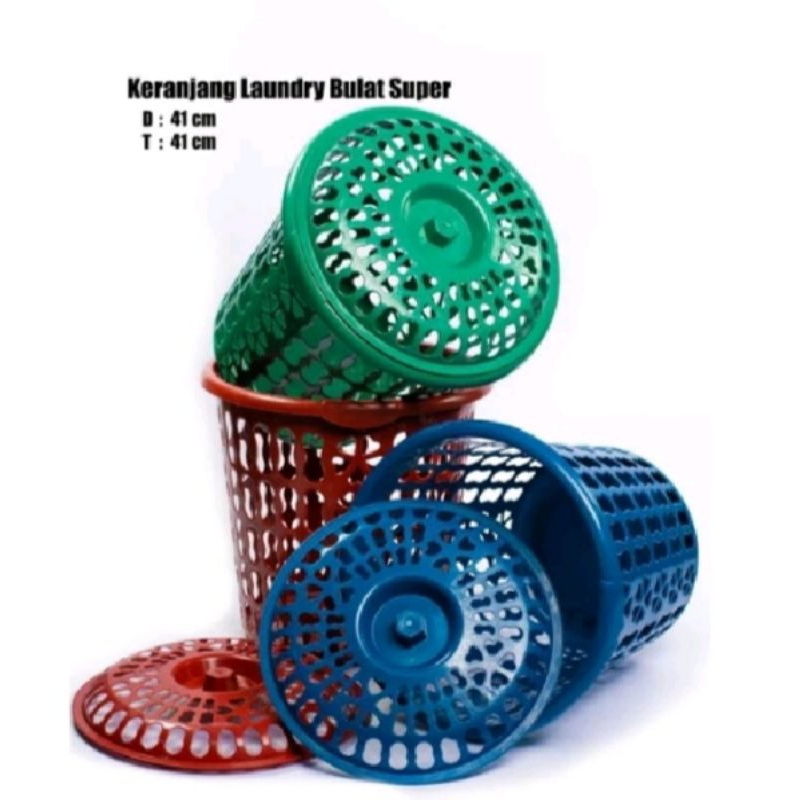 keranjang pakaian tutup/keranjang laundry/keranjang baju tutup bulat