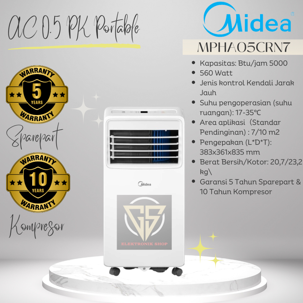 AC 0.5 PK Portable MIDEA MPHA05CRN7