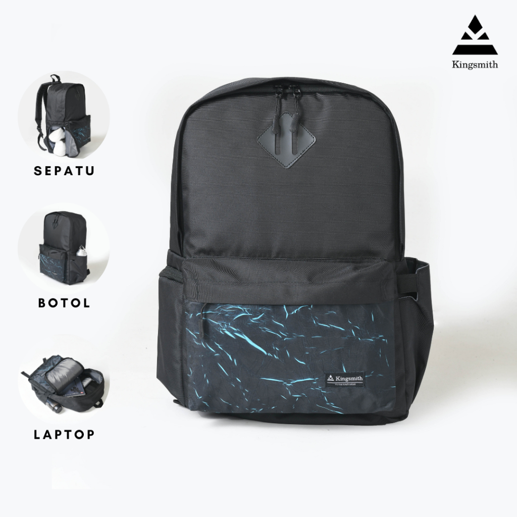 Kingsmith Blade series Blue New Smart Backpack Tas Laptop Tempat Sepatu