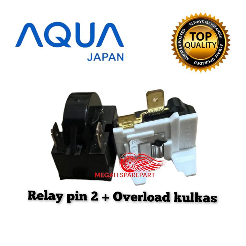 RELAY 2 PIN + PTC OVERLOAD KULKAS Aqua Japan 1/2 pintu