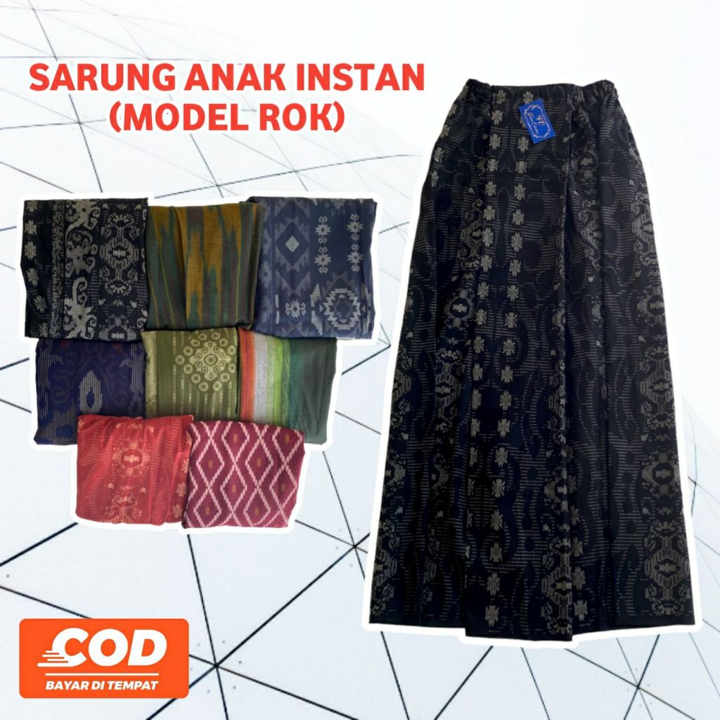 Sarung Anak Dengan Karet Pinggang / Sarung Instan Anak Laki Laki / Sarung Anak Instan Model Rok / Sa