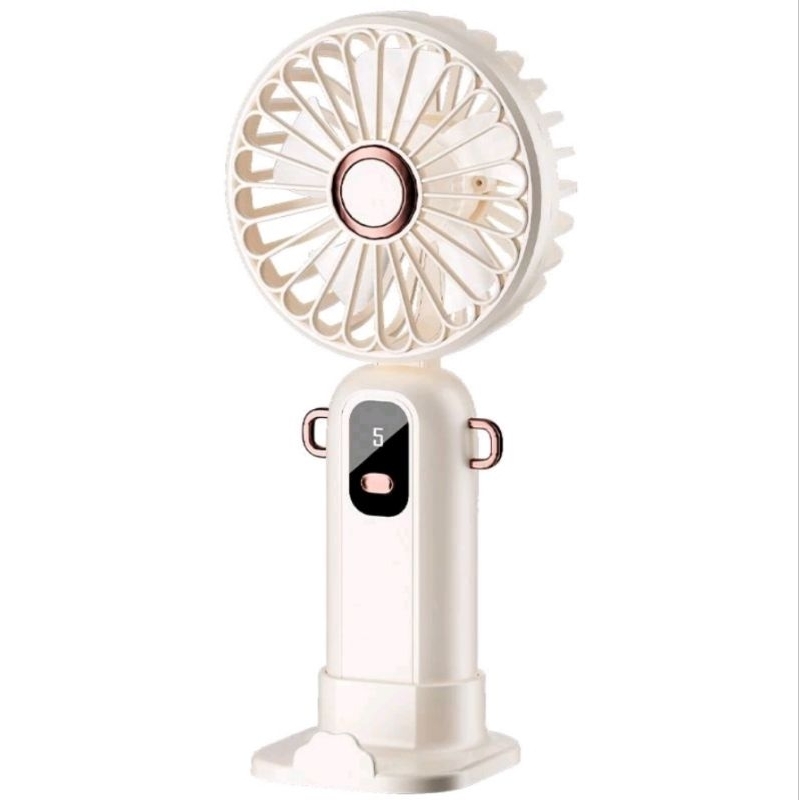 Kipas Angin Mini 4800Mah 5 Speed Wind Kipas Genggam Portable Karakter Led Display Kipas