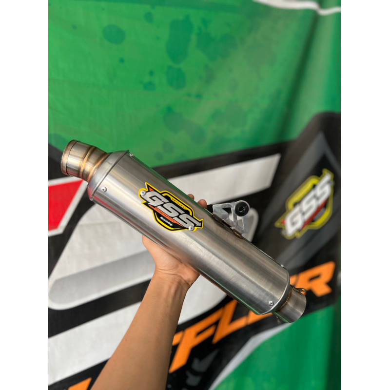 slincer original Gss racing muffler tipe bulat jenong