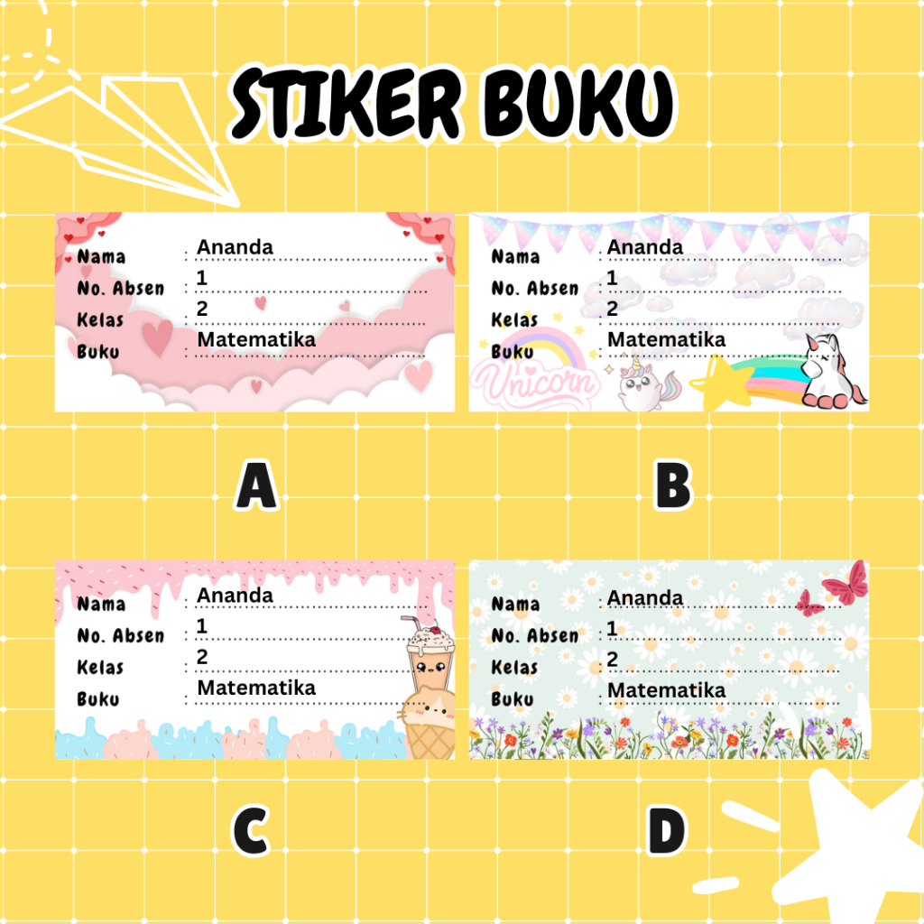 

Stiker Buku / Label Buku (Seri 1 - Bontak)