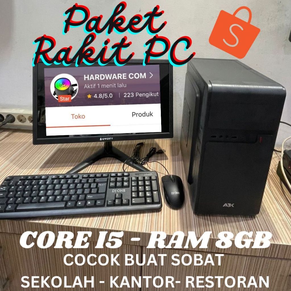 Core i5 | PC Rakitan Komputer CPU | sekolah - kantor | Full Set