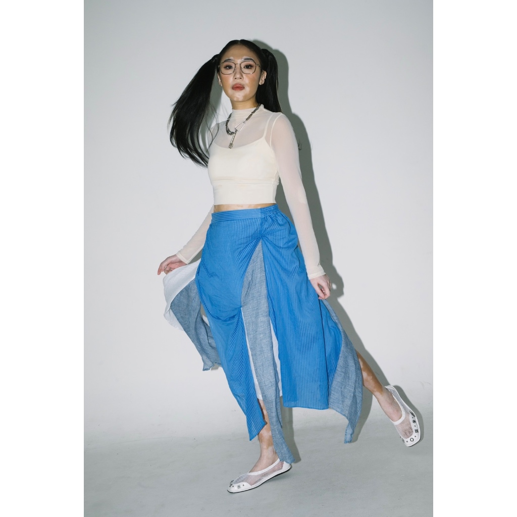 Tricolor Flow Midi Skirt