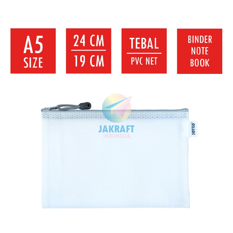 

PROMO TERGILA 1 Pcs Zipper Document Bag Jaring A5 JOYKO DCB46 Buku Tulis Binder Note Notebook