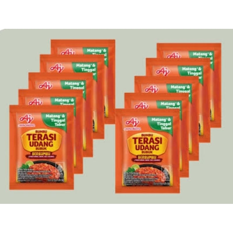 

Ajinomoto Terasi udang bubuk Berbumbu 1 Renceng 10pcs