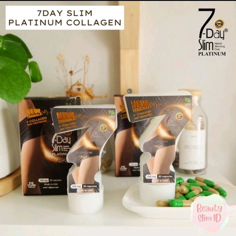 7 DAY SLIM PLATINUM 100% ORIGINAL. 7 DAY SLIM. JAMINAN ASLI ORIGINAL. ISI 30 KAPSUL. EXP 19 JULI 202