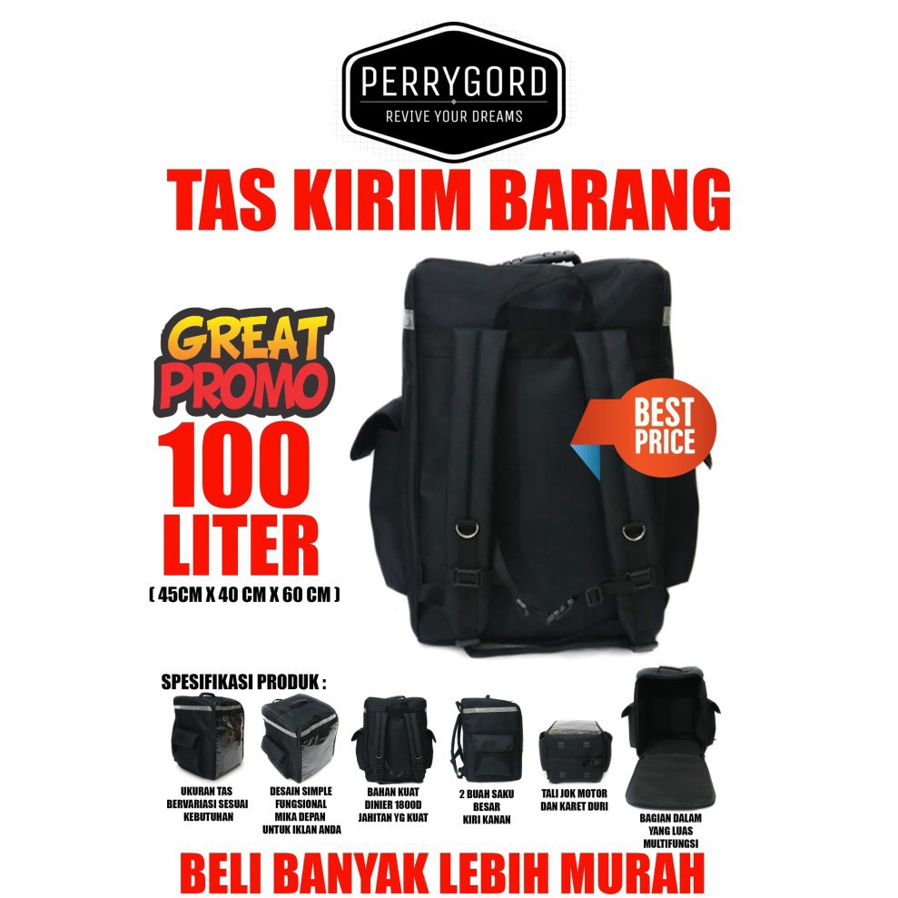 KESEMPATAN TERBATAS IDS Tas Punggung Kurir Tas Kargo Makanan Tas Delivery motor