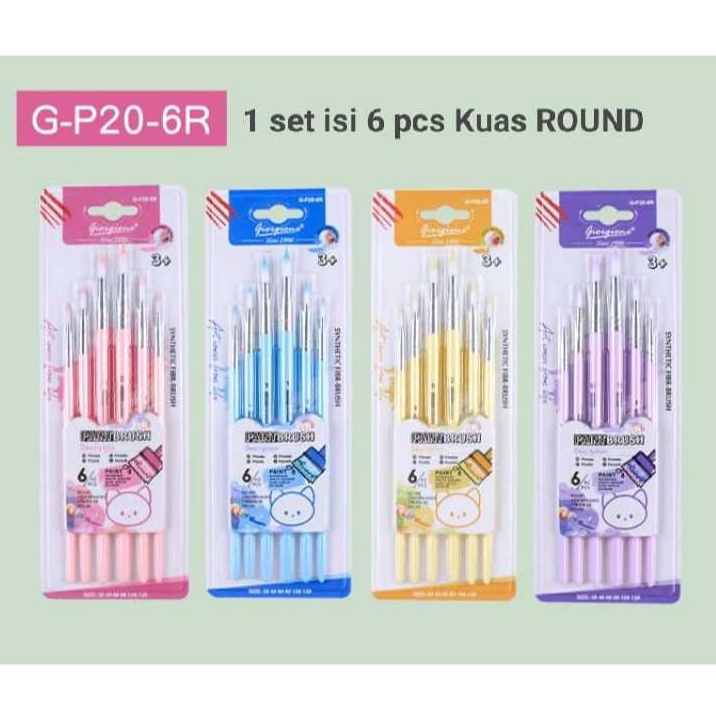

TREND Giorgione Kuas Set Brush Set 6 pc FLAT ROUND FILBERT MIXED