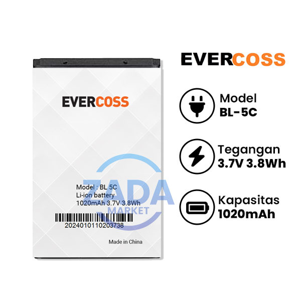 ZADA Baterai Evercoss Cross BL-5C V2 V16 C8 V1M V8 V9 V10 V11 BL 5C Original