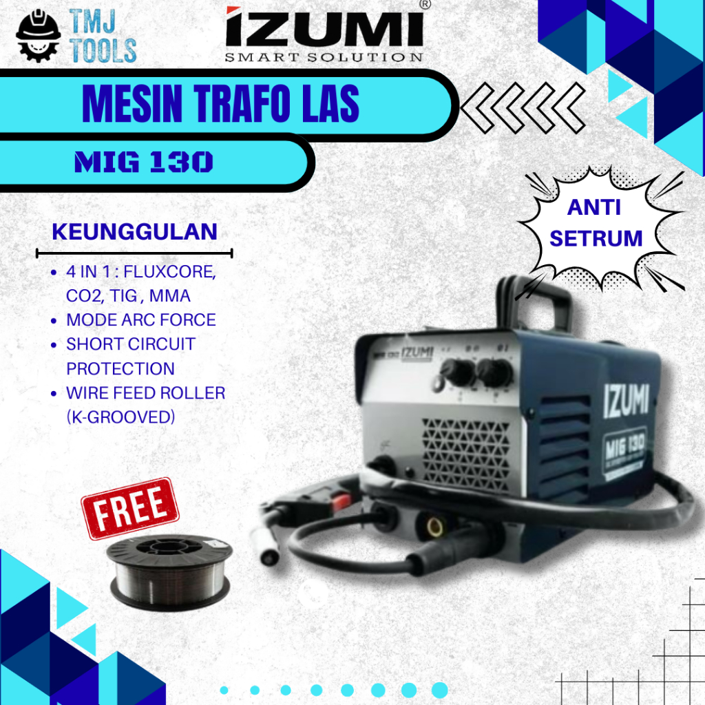 IZUMI Mesin Las MIG 130 ANTI SETRUM Mesin Trafo Las MIG MIGI 130 by Daiden 4in1 Travo Inverter Weldi