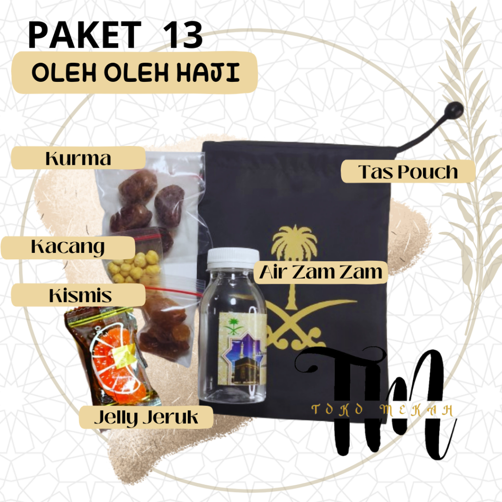 

Paket 13 Pouch Oleh-oleh haji dan umroh/ Pasuhe+Jelly jeruk