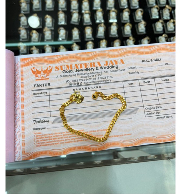 gelang rantai emas 750%(17k) gelang emas wanita gelang emas kuning