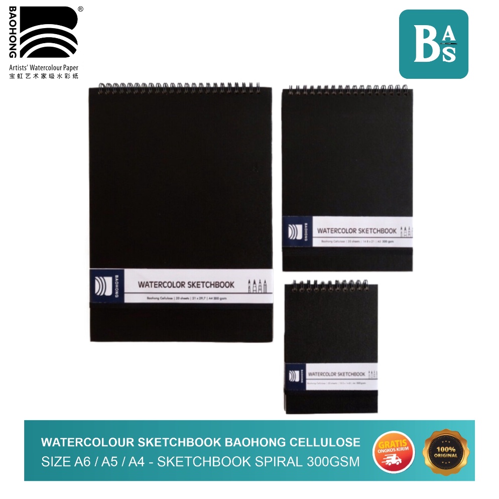 

KODE B69D Watercolour Sketchbook Baohong Cellulose 3gsm A6 A5 A4 Sketchbook Spiral Buku Gambar Buku Sketsa