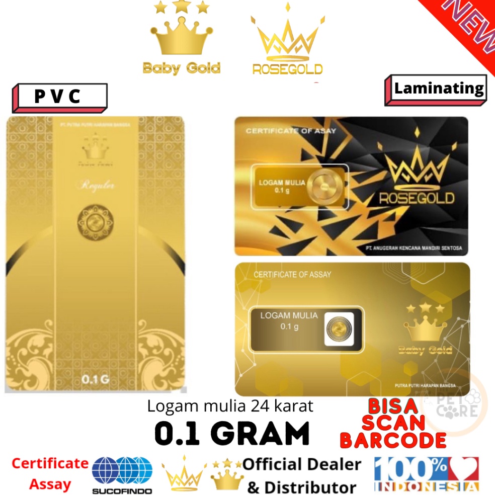 KODE G13J BABY GOLD  ROSE GOLD 1 gram Logam Mulia Emas Mini 24 Karat