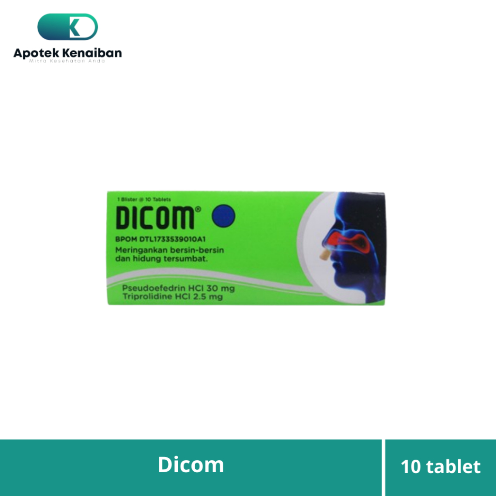 DICOM 1 STRIP 10 TABLET / OBAT FLU / PILEK