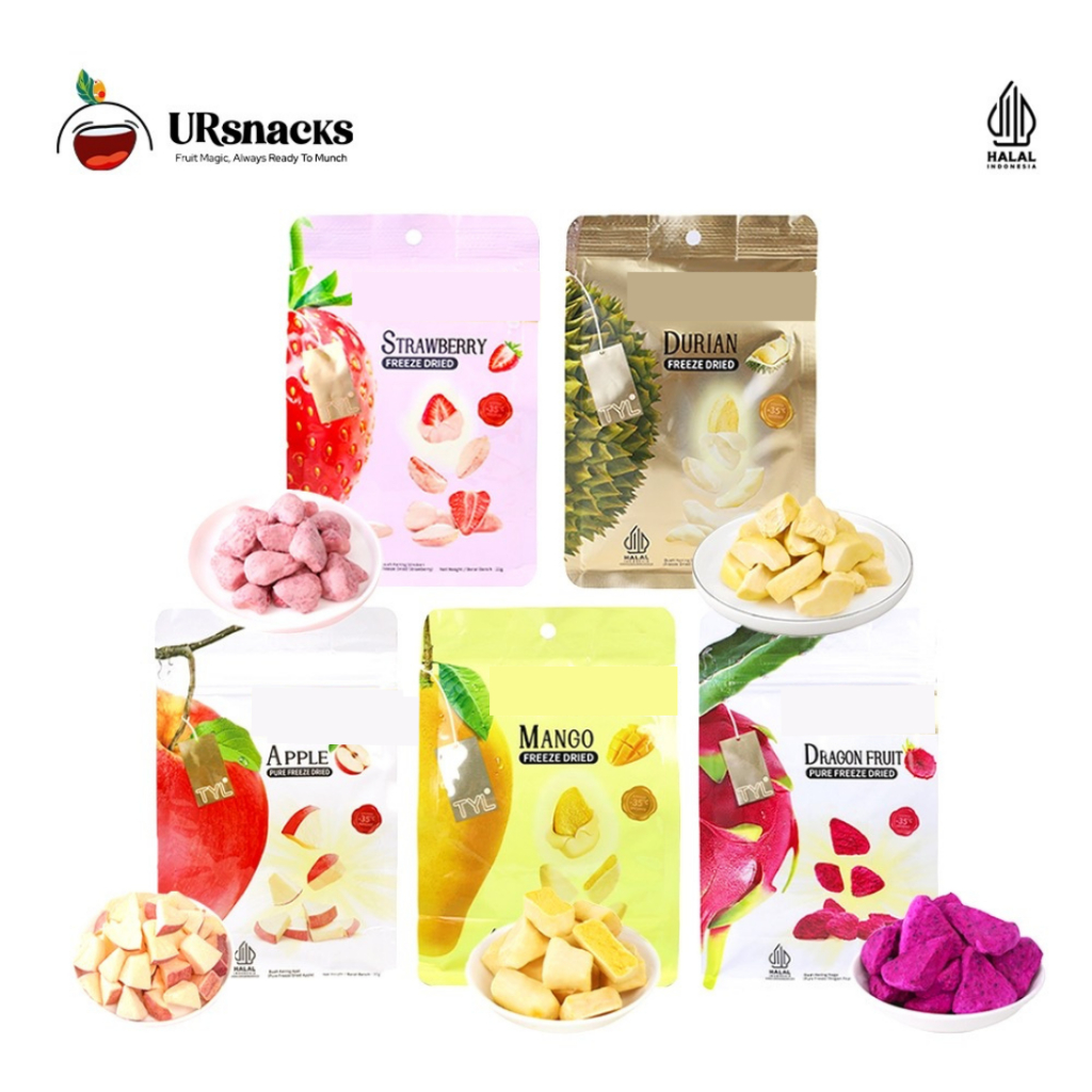 

[FREE MANGGA] URSNACKS PAKET HEMAT 5 MIX ALL VARIANT - Durian 32gr + Mango 32gr + Strawberry 22gr + Pure Apple 22gr + Pure Dragon Fruit SEHAT BPOM BUAH KERING