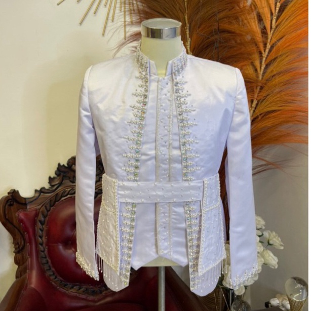 KODE T92S Beskap pengantin Jawa  beskap pengantin Jawa solo  beskap pengantin Jawa putih  beskap pen