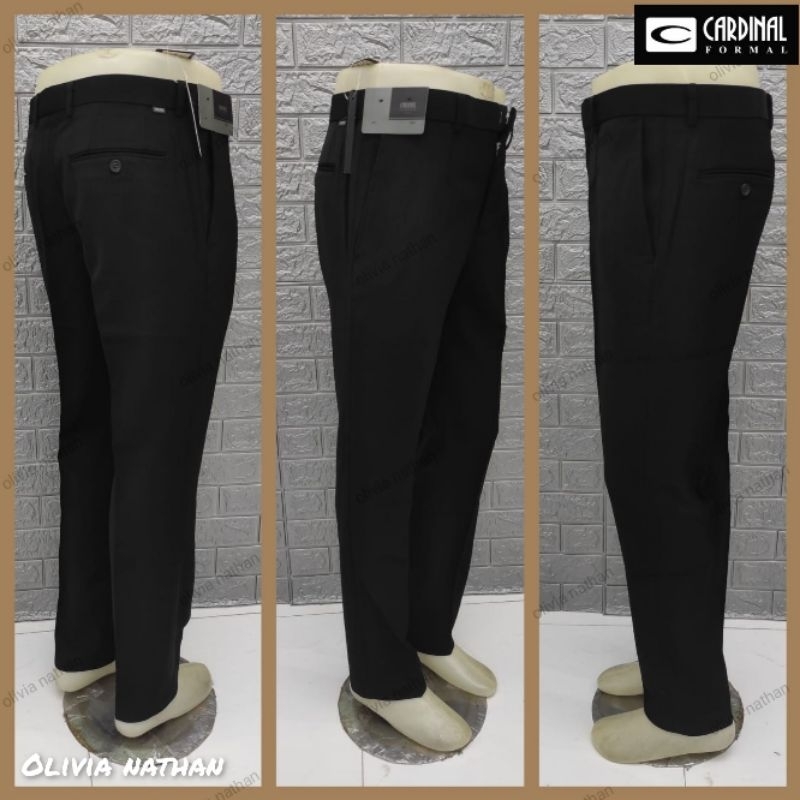 celana panjang bahan pria hitam Cardinal