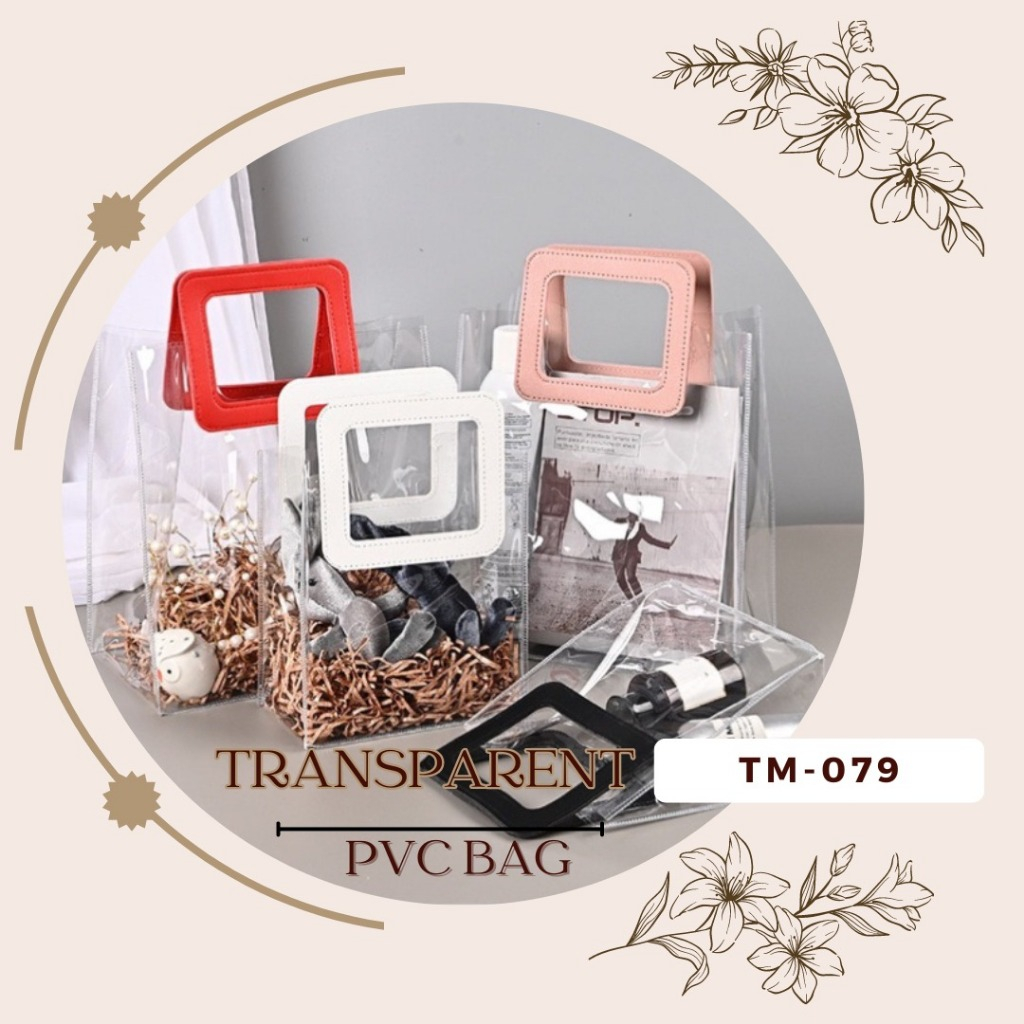 

TM079 – TAS PLASTIK MIKA PVC TRANSPARENT SOUVENIR HAMPERS GIFT GOODIE BAG THICK STYLE WATERPROOF