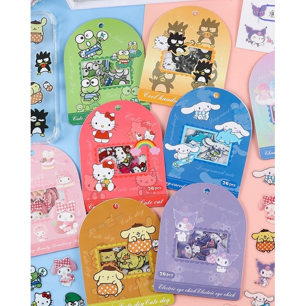 

KUALITAS TERJAMIN Kuromi and Friends STICKERS SET STICKER PVC daily use planner ART scrapbook deco diary