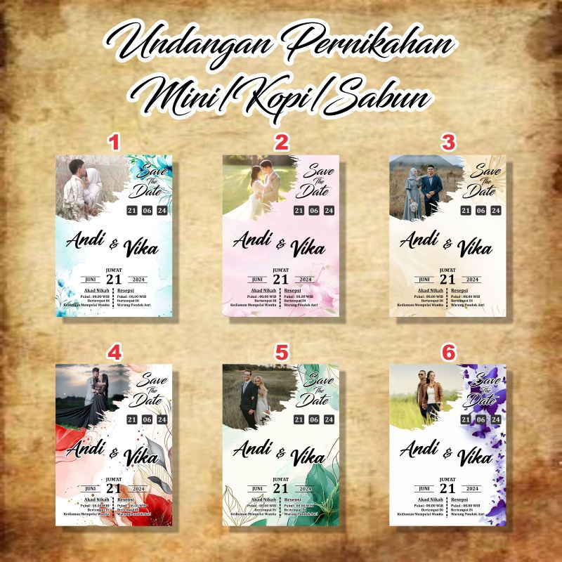Undangan Pernikahan Mini / Kopi / Sabun