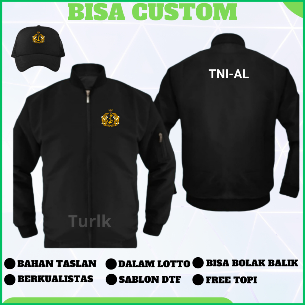 Jaket TNI AL Jaket TNI Angkatan Laut Bomber Custom