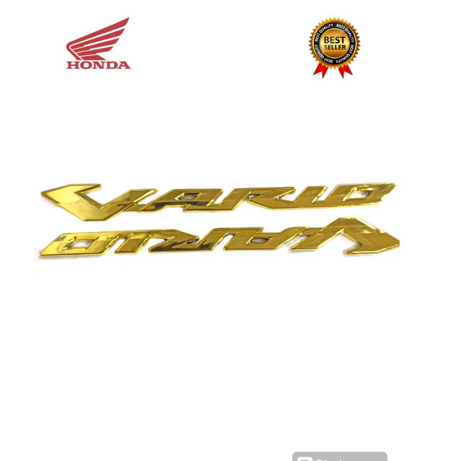 EMBLEM TIMBUL VARIO 125 150 LED WARNA GOLD / STICKER LOGO TIMBUL VARIO 125 150 LED GOLD