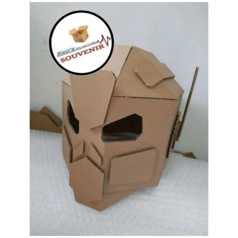 

costum karnaval kerajinan kardus helm robot anak & dewasa