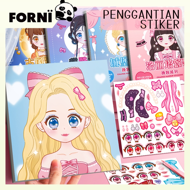 

Mainan Stiker Ganti Muka Stiker Ekspresi Girl Change Makeup Stiker
