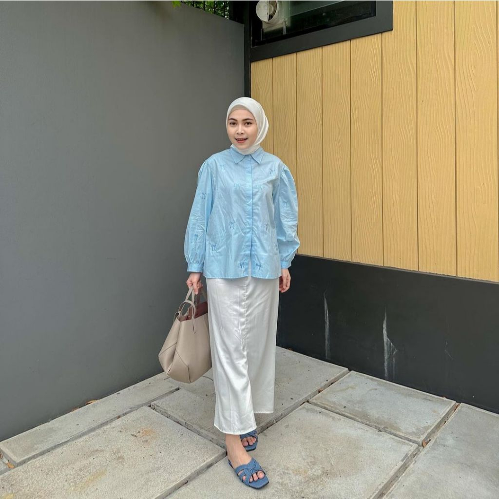 Be.gracious-Pita shirt bordir/kemeja bordir pita tabur /kemeja butter yellow bordir pita /kemeja ker