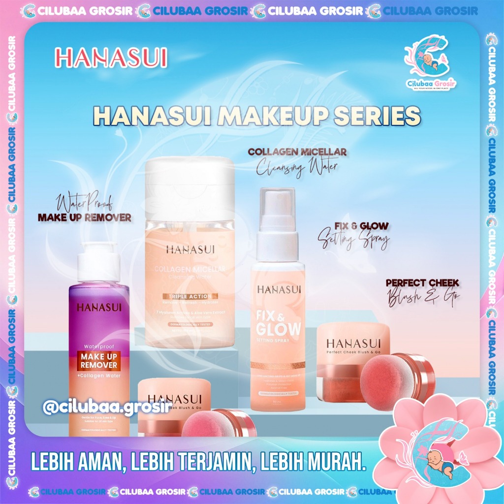 Hanasui Makeup SERIES || Perfect Cheek Blush & Go || Fix & Glow Setting Spray 60ML || Collagen Micel
