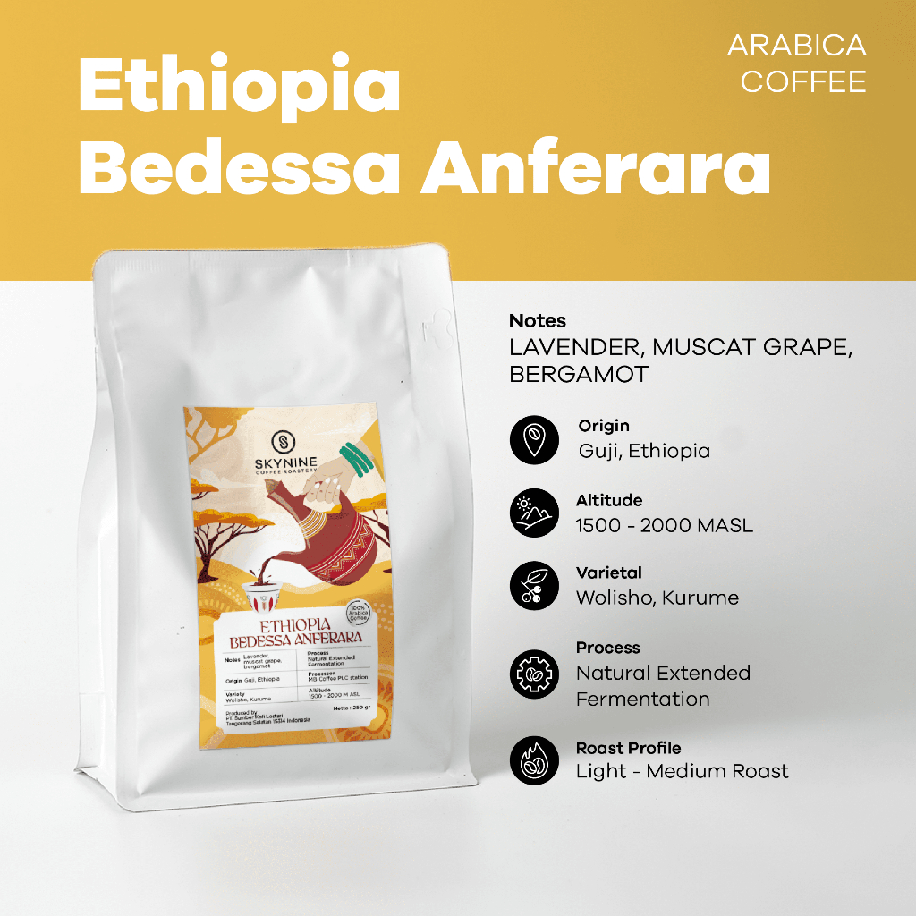 

KOPI ARABIKA ETHIOPIA BEDESSA ANFERARA ROASTED BEANS