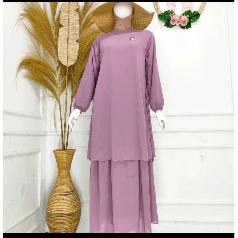 Gamis Ceruty premium warna LILAC
