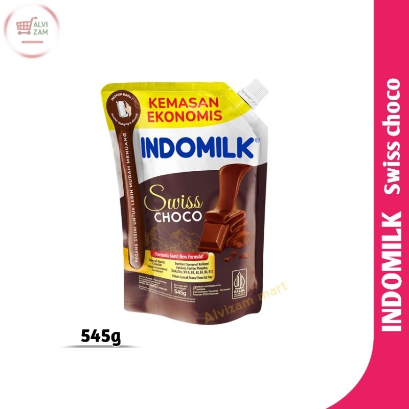 

Indomilk susu kental manis swiss choco refill 545g