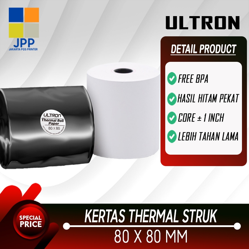 

Kertas Thermal Struk ULTRON 80x80 mm Kertas Struk Kertas Antrian Kertas Kasir