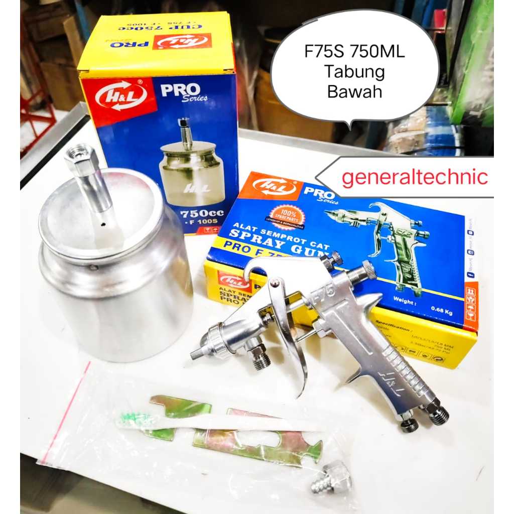 Spray Gun H&L F75S Tabung Bawah 750ML Spray Gun Tabung Bawah F75S H&L 750cc Spray Gun F75 S