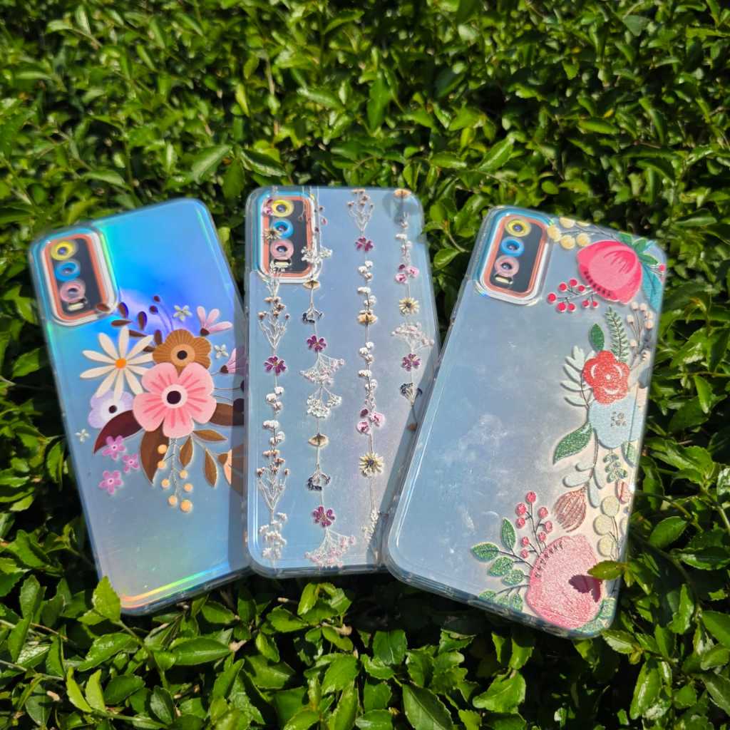Case Hologram Fashion ( BUNGA 1 ) SAMSUNG A14 A34 A22 4G A25 5G A35 5G Casing Hologram Aurora Dorami