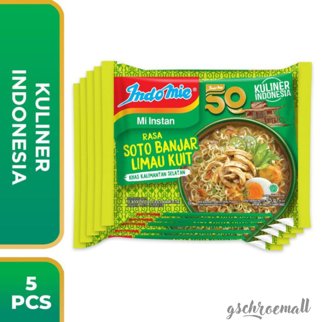 

5 Pcs - Indomie Soto Banjar Limau Kuit|Indomie Mi Instan Soto Banjar Limau Kuit 75g 5 Pcs