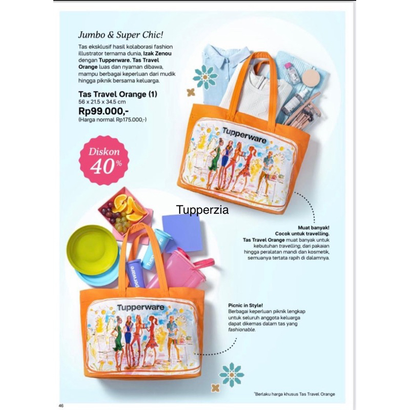 Tas Travel Orange 1 Tupperware