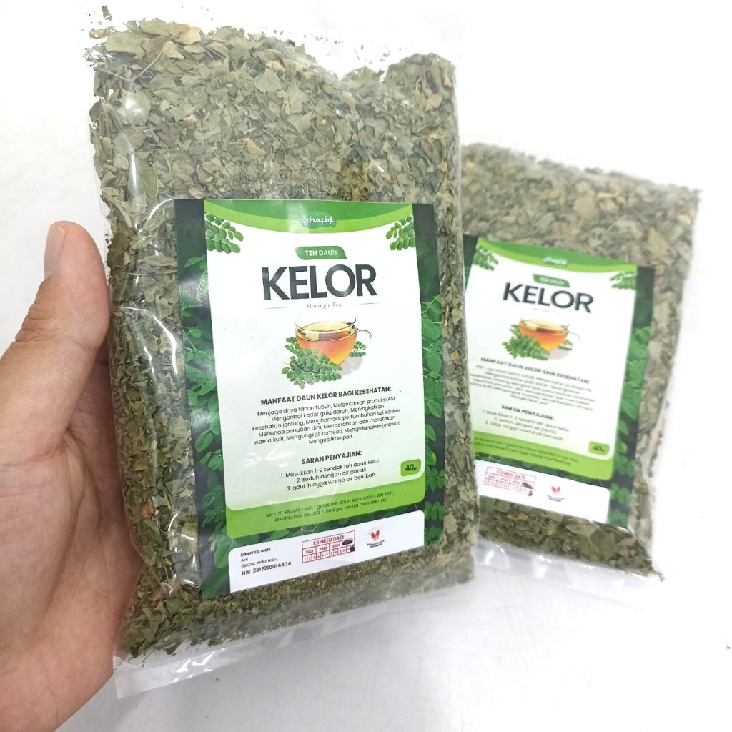 

Teh Seduh Daun Kelor Kering Hijau Curah Alami Isi 40gr Premium Original Tanpa Campuran Moringa Tea Superfood