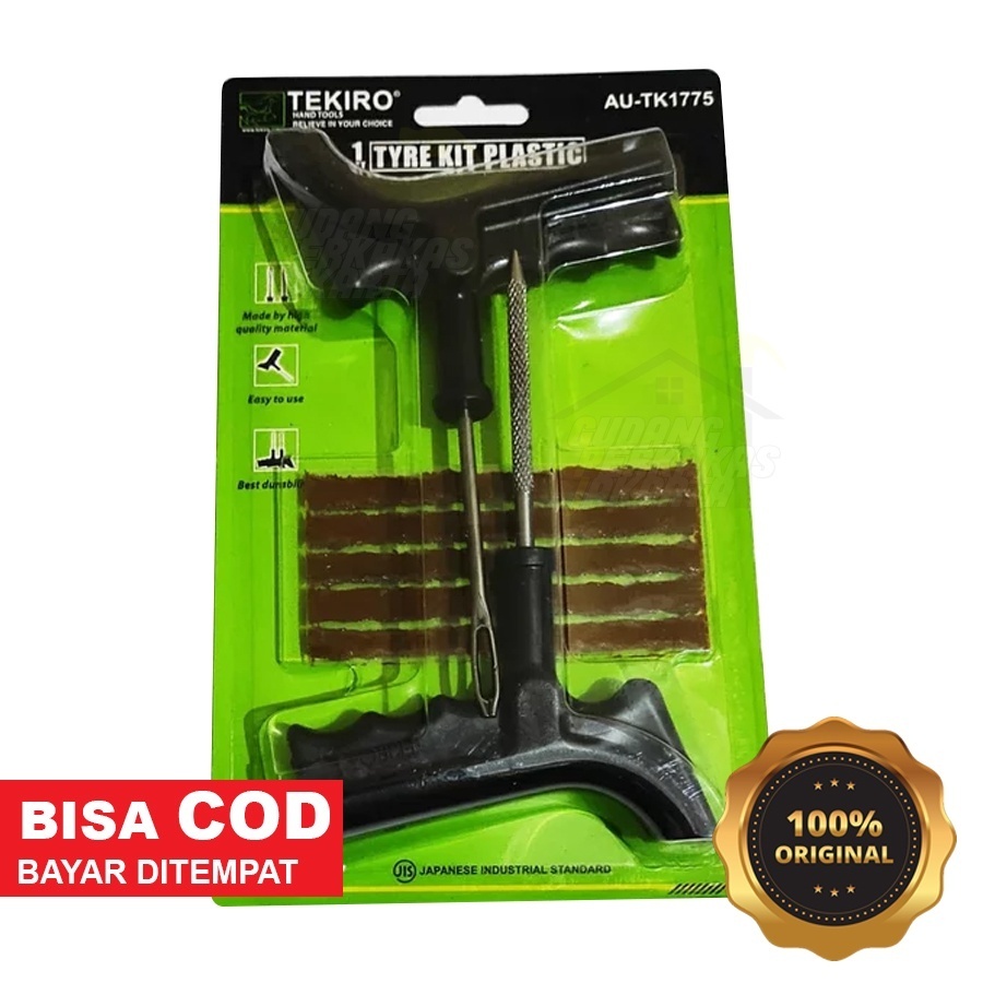 TEKIRO alat tambal ban tubles 1 set + gagang plastik / Tyre Kit Plastik / Tambal Ban / ORIGINAL
